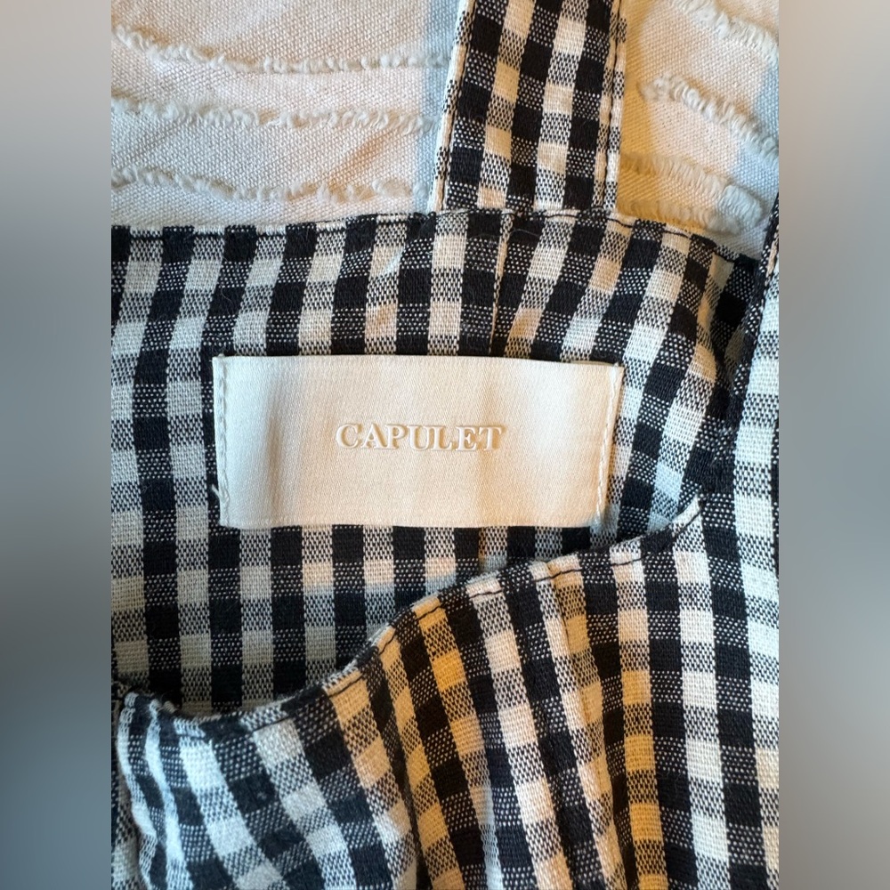 Capulet Gingham Two Piece Set Lucile Bustier Crop Top & Etoile Ruffle Pants M - Picture 5 of 7